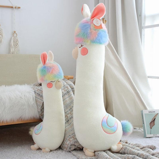 Giant Colorful Alpaca Plush Toy - Plushies