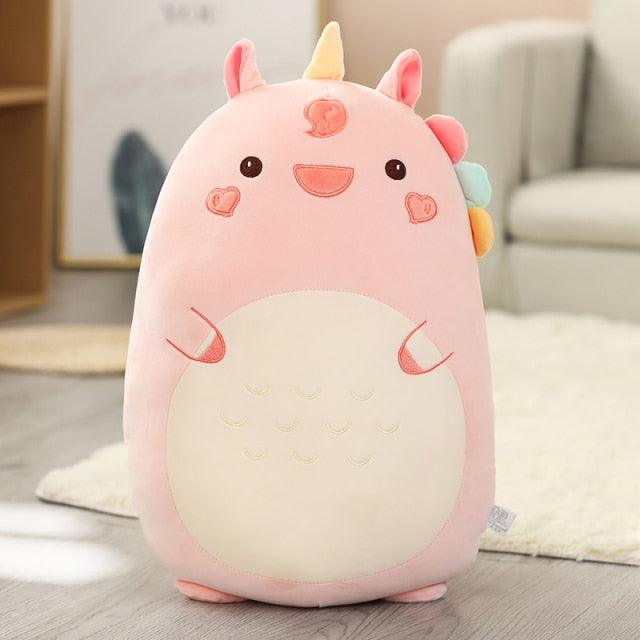 Pink Unicorn Dinosaur Husky Dog Pillow Plush Toy - Plushies