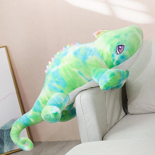 Giant Colored Chameleon Plush Pillow - Plushies