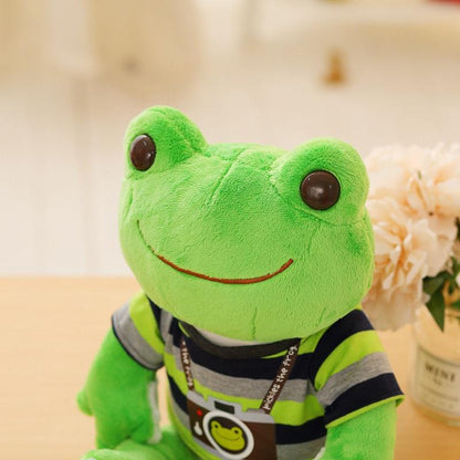 10" - 21.5"  Lovely Frog Plush Toys, Soft Cartoon Frog with Clothes Stuffed Animal - Plushies