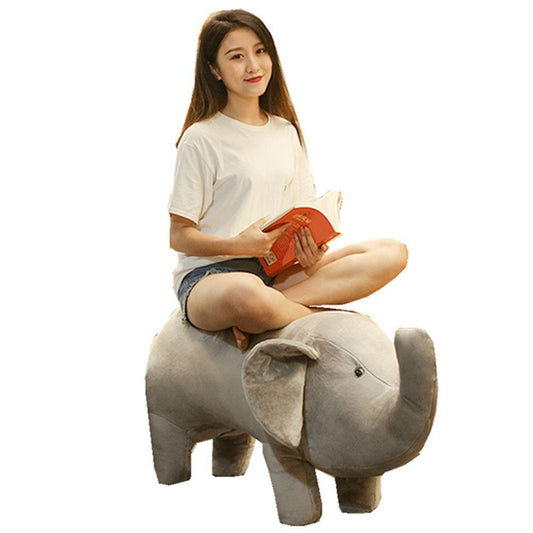 51‘’ Giant Stuffed Elephant Lifelike Plush Simulation Toy - Plushies