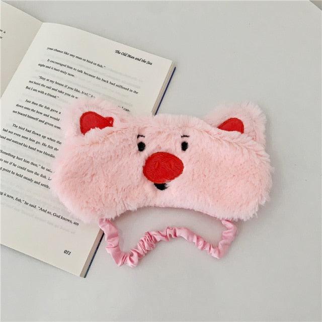 Cute Pink Pig Plush Sleeping Mask - Plushies
