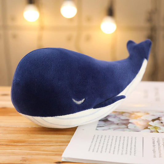 Cuddly Dark Blue Whale Animal Stuffed Plush Toy, Huggable & Ultra Soft Animal Plushie - Plushies
