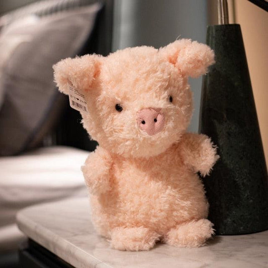 Pink Piggy Furry Animal Baby Plushies - Plushies