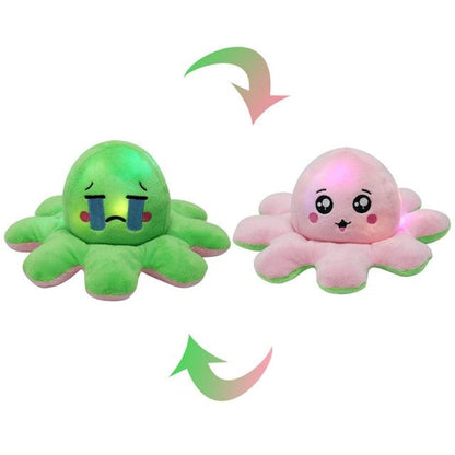 Super Funny Creative Plush Ornament Jellyfish, Emotional Figurines with Colorful Light - Plushies
