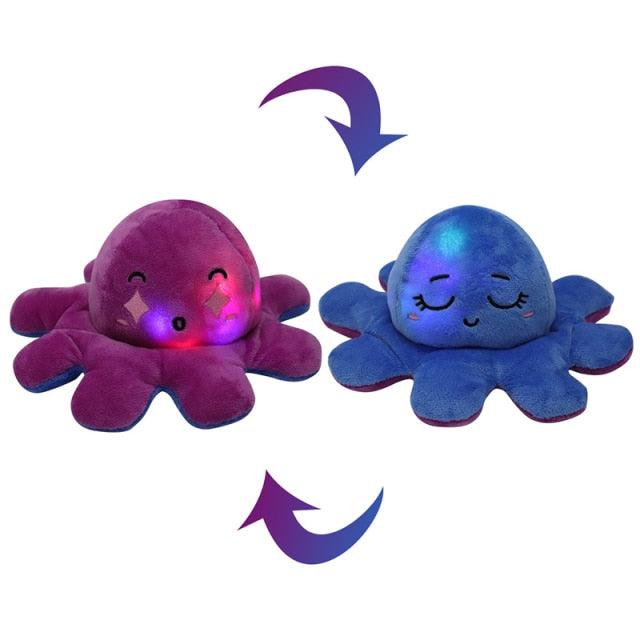 Super Funny Creative Plush Ornament Jellyfish, Emotional Figurines with Colorful Light - Plushies