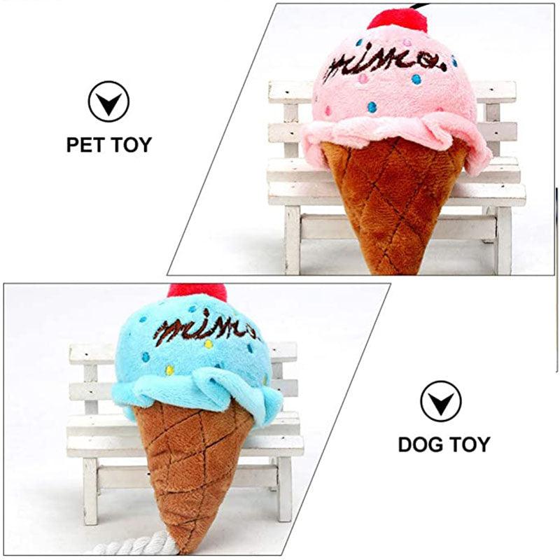 Puppy & Cat Ice Cream Cone Chew Toy - Plushies