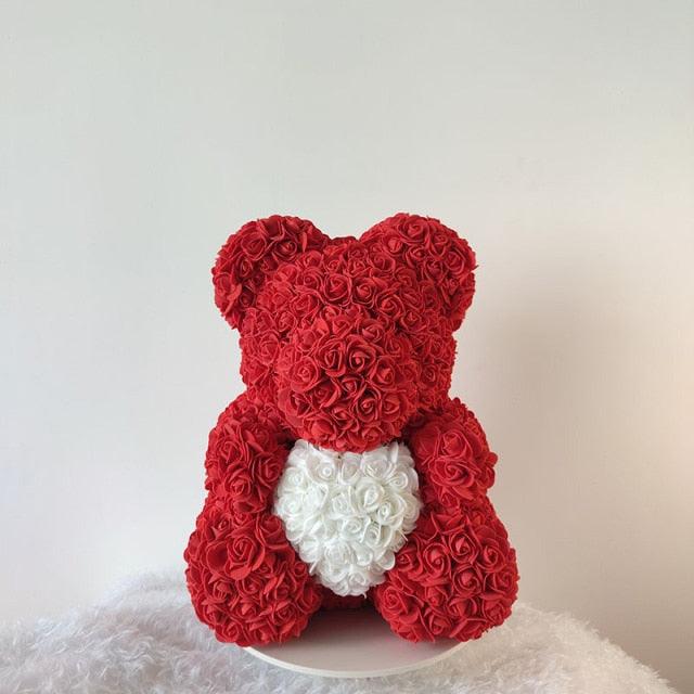Rose Bear Valentines Day "Forever" Flower Teddy Bear - Plushies