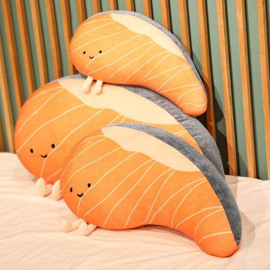 Cute Cartoon Salmon Sashimi Pillow - Plushies