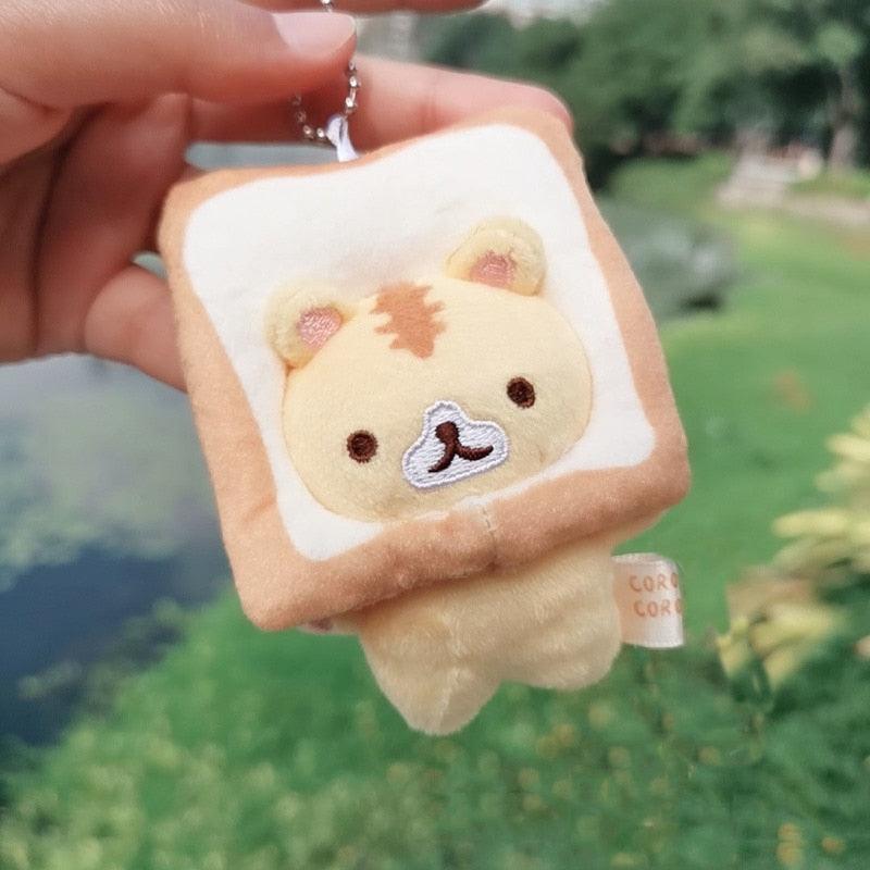 Animal Bread Cat Toast Plush Doll Keychain - Plushies