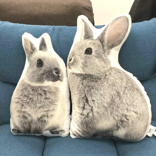 Gray Rabbit Throw Pillow Sofa Cushion Toy - Plushies