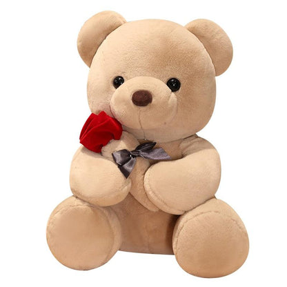 Teddy Bear With Rose Super Soft Plushie - Plushies