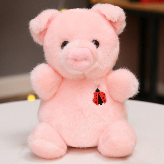 Kawaii Ladybug-Heart Pig Sitting Animal Plushies - Plushies