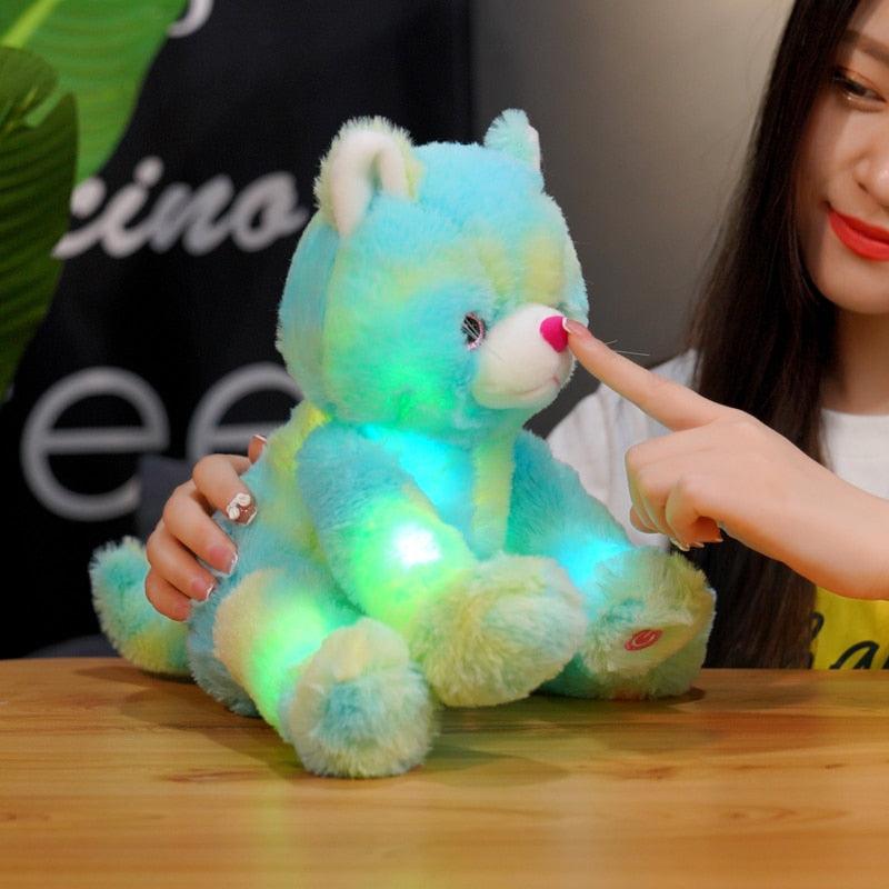 Glowing LED Light Up Green Cat Plush Toy - Plushies