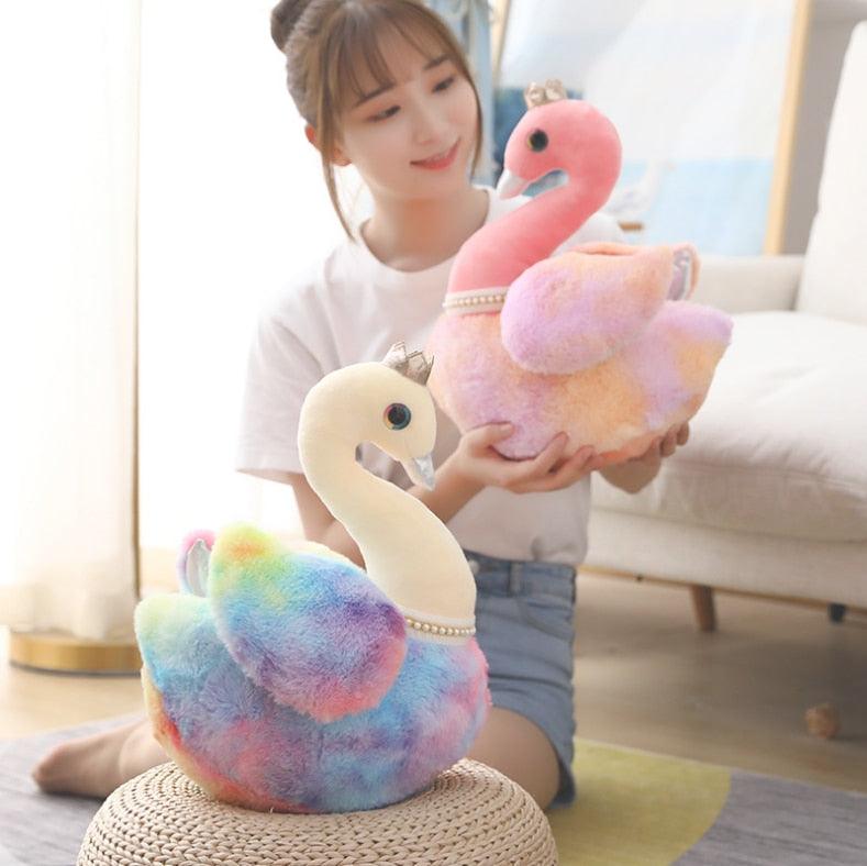 Kawaii Rainbow Princess Swan Plush Toys - Plushies