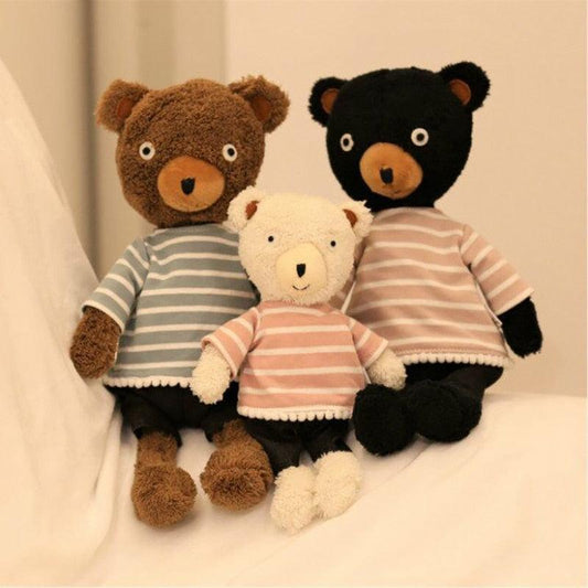 9.5" - 19.5"  Kawaii Soft Stripe Clothes Bear Stuffed Plush Toys - Plushies