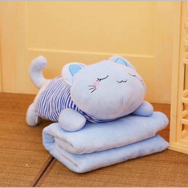 Plushie Cat Pillow With Blanket - Plushies