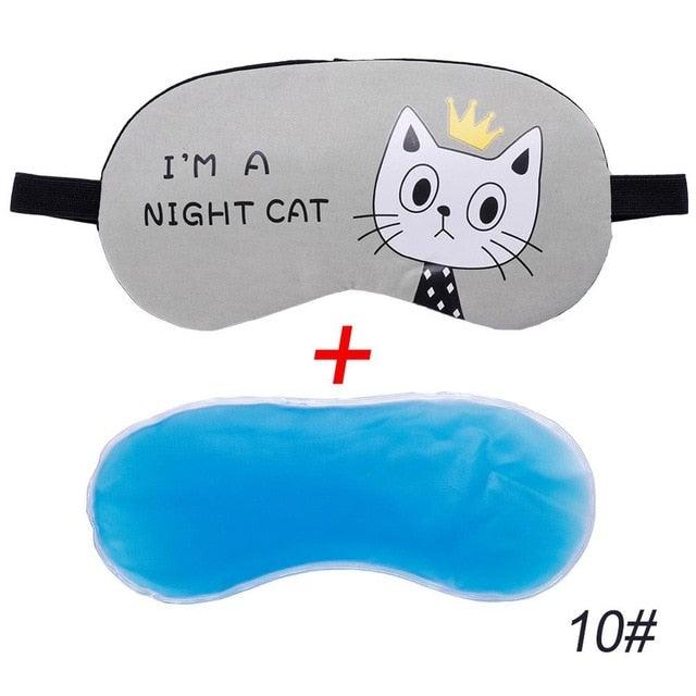 Cute Cat Cartoon Travel Sleep Mask - Plushies