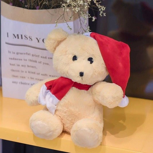Cute Christmas Hat Teddy Bear Plush Toy - Plushies
