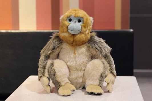 Realistic Sitting Golden Monkey Stuffed Animal - Plushies