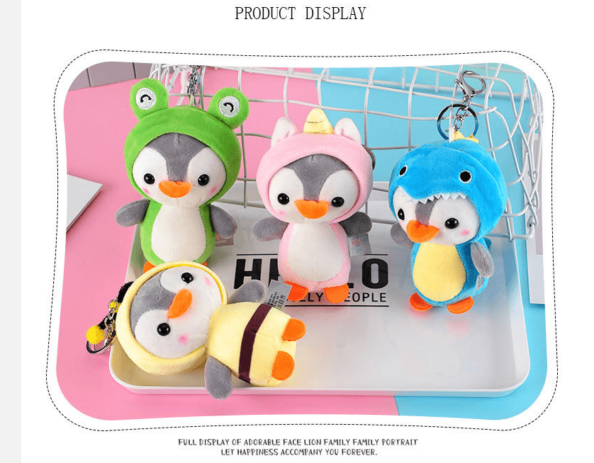 Cosplay Penguin Plush Animal Keychain - Plushies