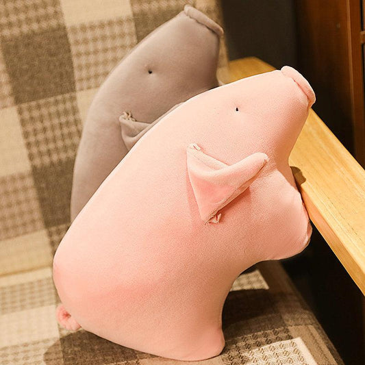 Soft Sleeping Pig Plush Pillow - Plushies