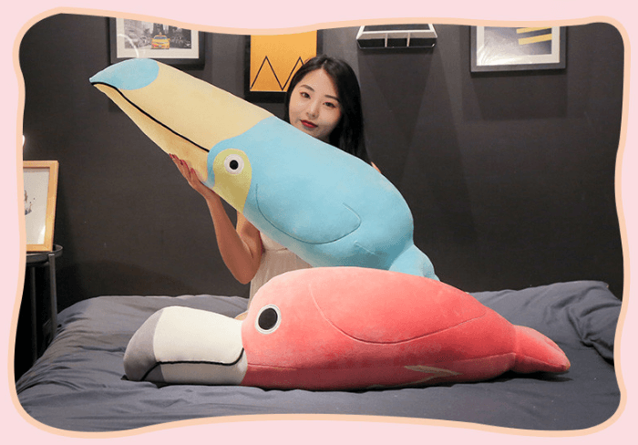 Plush Parrot Flamingo Toucan Pillow Toys - Plushies