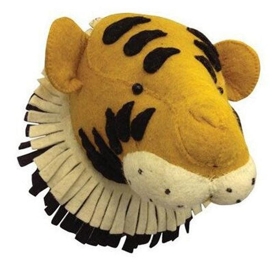 Plush Tiger Animal Trophy Head Wall Mounts - Plushies