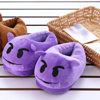 Emoji slippers qq expression cartoon plush - Plushies