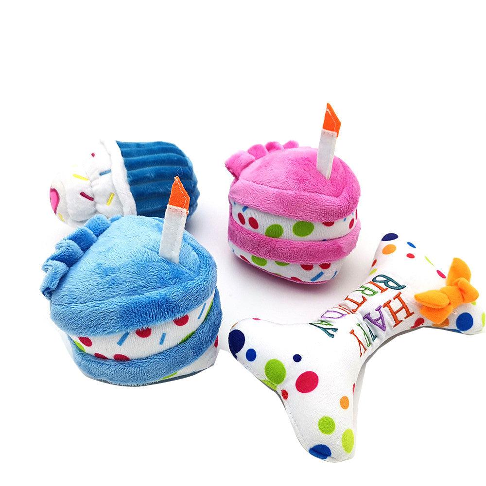 Birthday Cake Pet Chew Toys - Plushies
