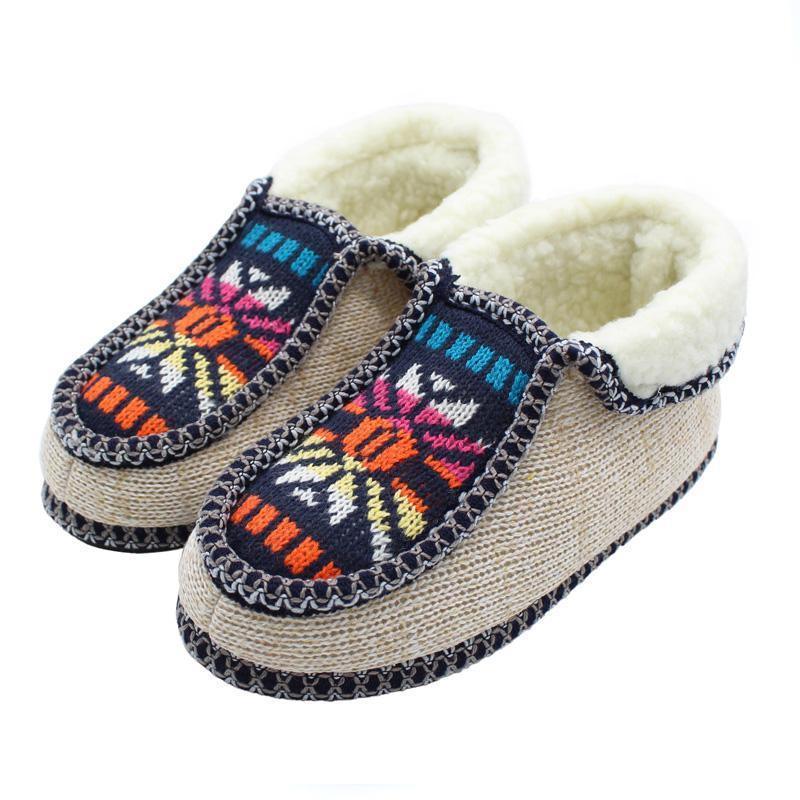 Plush Aztec Knitted Slippers - Plushies