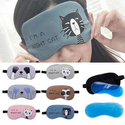Cute Cat Cartoon Travel Sleep Mask - Plushies