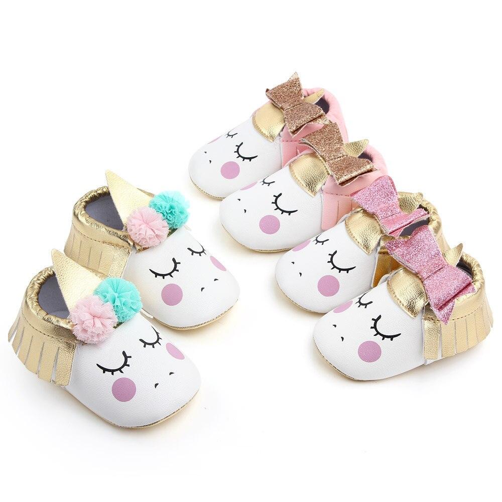 Toddler Baby Girl Rainbow Unicorn Plush Shoe Slippers, Great Gift for Ages  0-18M - Plushies