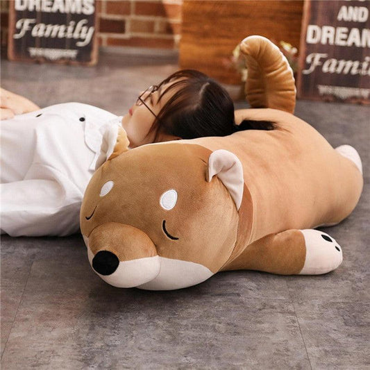 Lying Shiba Inu Dog Plush Pillow - Plushies