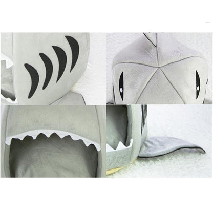 Shark Shaped Pet Bed For Small Dogs & Cats - Plushies