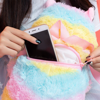 Rainbow Alpaca Plush Bag - Plushies