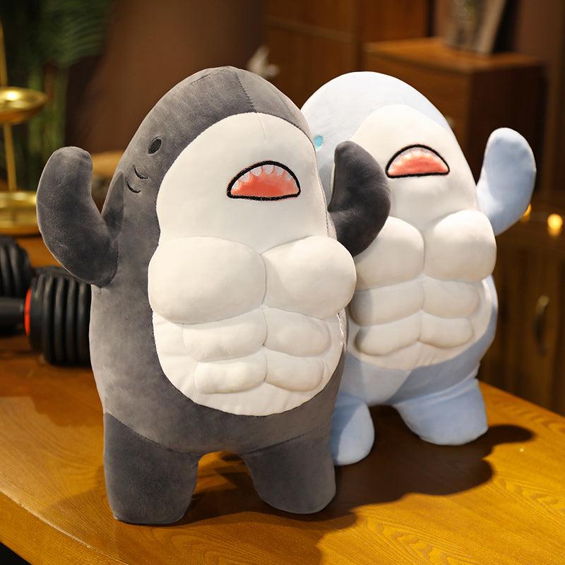 Funny Muscle Shark Plush Toy - Plushies