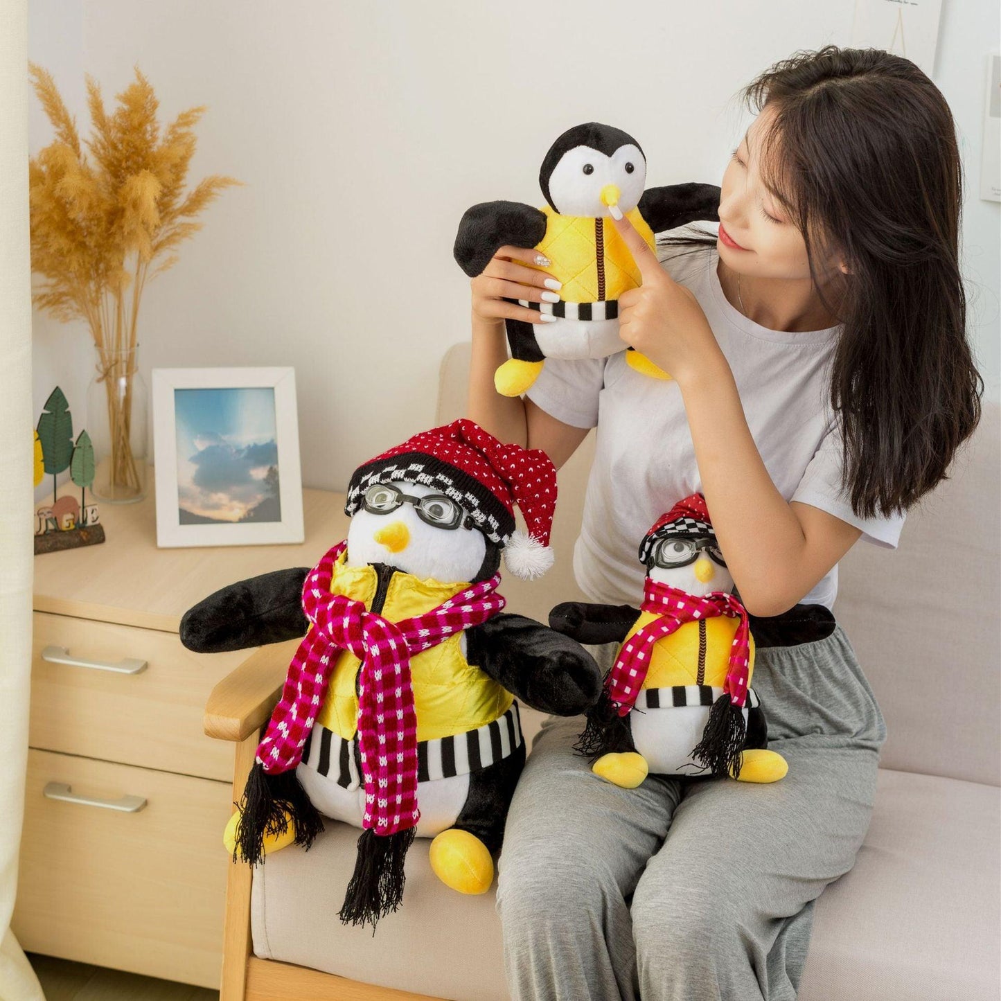 Penguin Pillow Plush Toy Friends Surrounding Hugsy Doll Doll Girl Day Gift - Plushies