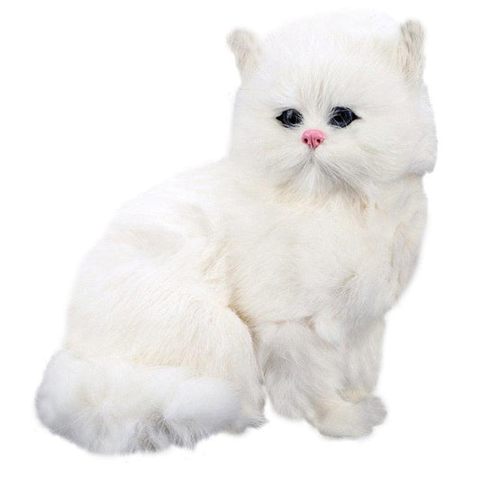 Realistic Cute Stuffed Plush White Persian Cats Toys - Plushies