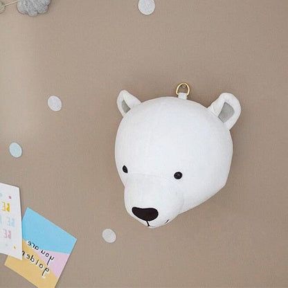Plush Animal Heads Elephant Bear Deer Wall Decor For Children Room - Plushies