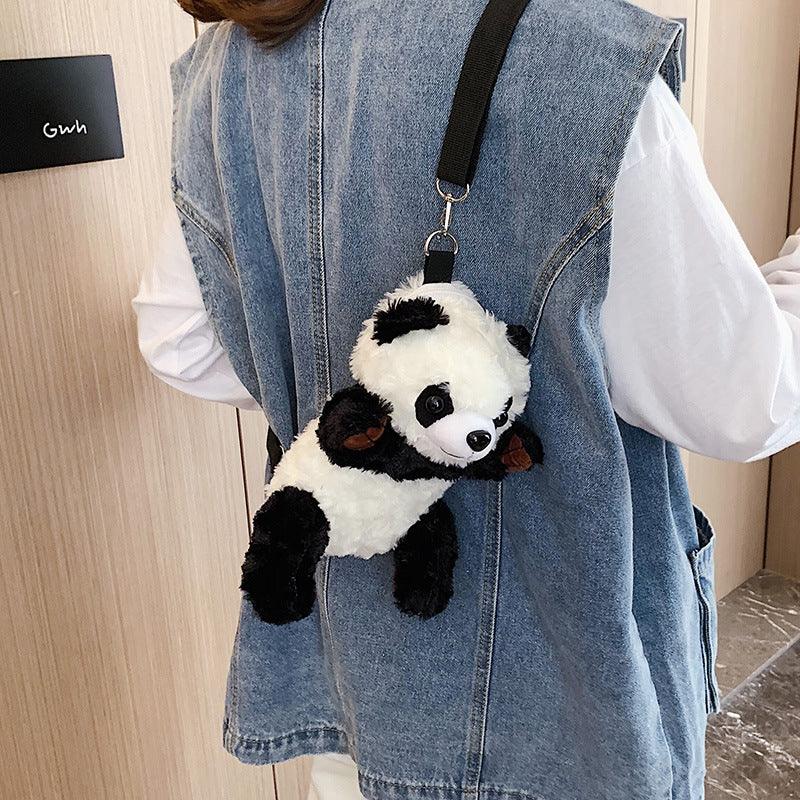 cute plush panda bag cartoon shoulder bag - Plushies