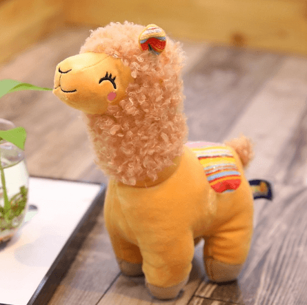 Cute squinting happy alpaca doll plush toy - Plushies