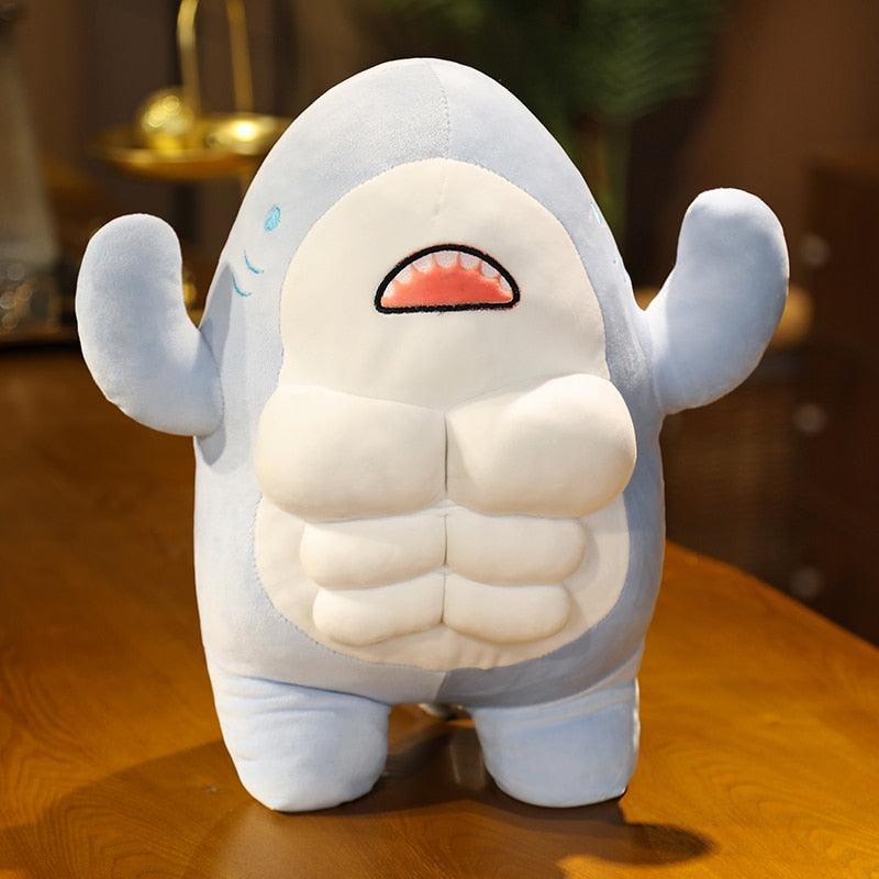 Funny Muscle Shark Plush Toy - Plushies
