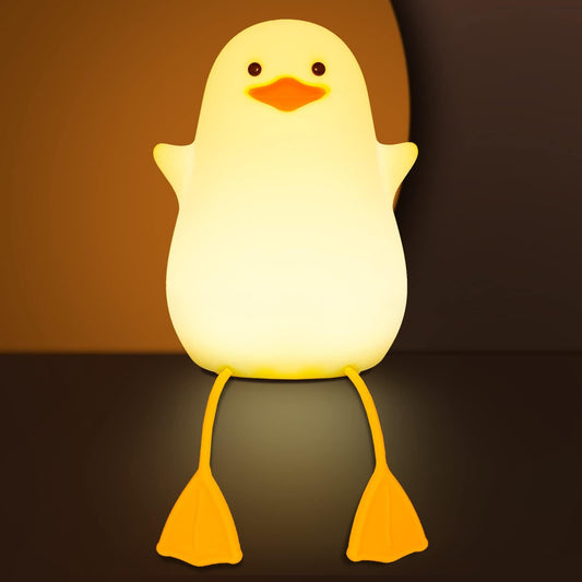 Silicone LED Duck Night Light With Timer - Plushies