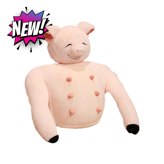 Funny Muscle Pig Plush Pillow - Plushies
