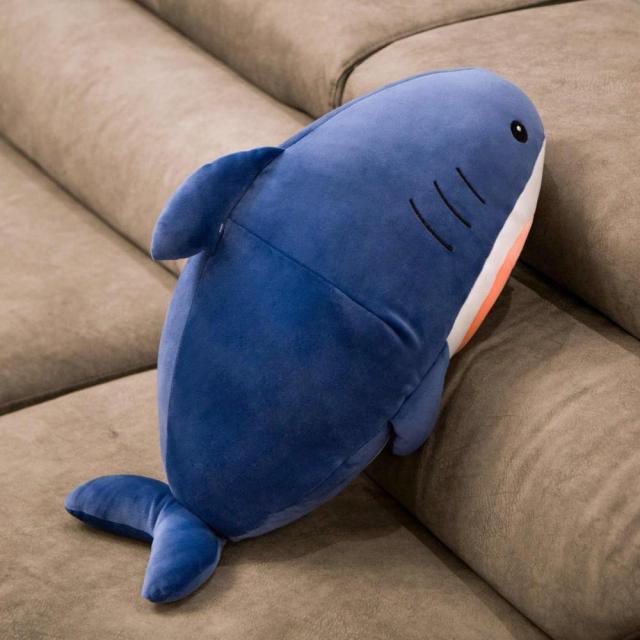 Kawaii Cat Face Shark Plush Pillows - Plushies