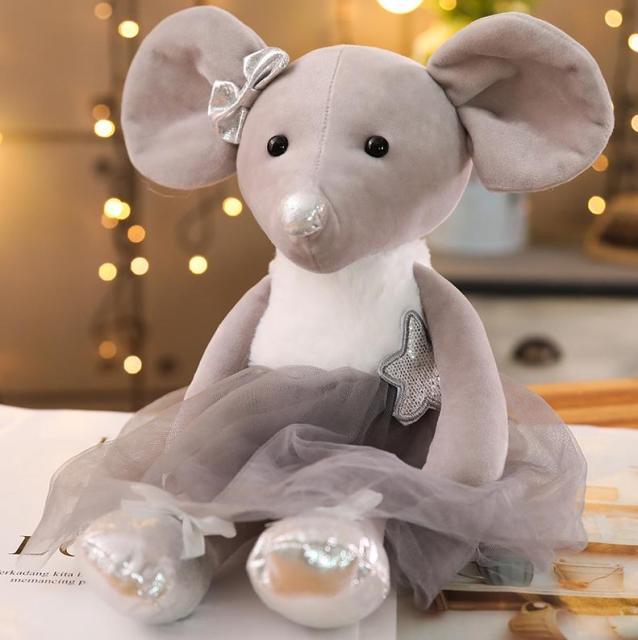 1pc 16.5" Cute & Lovely Dressing Cloth Animal Ballet Mouse Plush Toys - Plushies