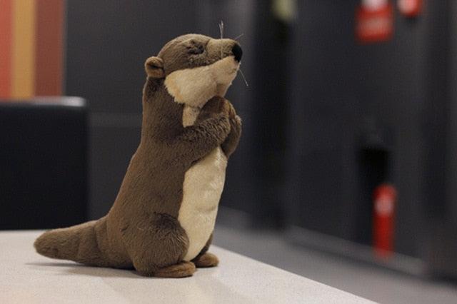 7.4"  Standing River Otter Plush Toys, Mini Size Real Life Otter Stuffed Animals - Plushies