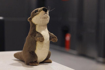 7.4"  Standing River Otter Plush Toys, Mini Size Real Life Otter Stuffed Animals - Plushies