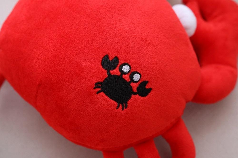 12" - 19.5" Kawaii Funny Crab Plush Pillow, Soft Red Crab Cartoon Animal Plush - Plushies